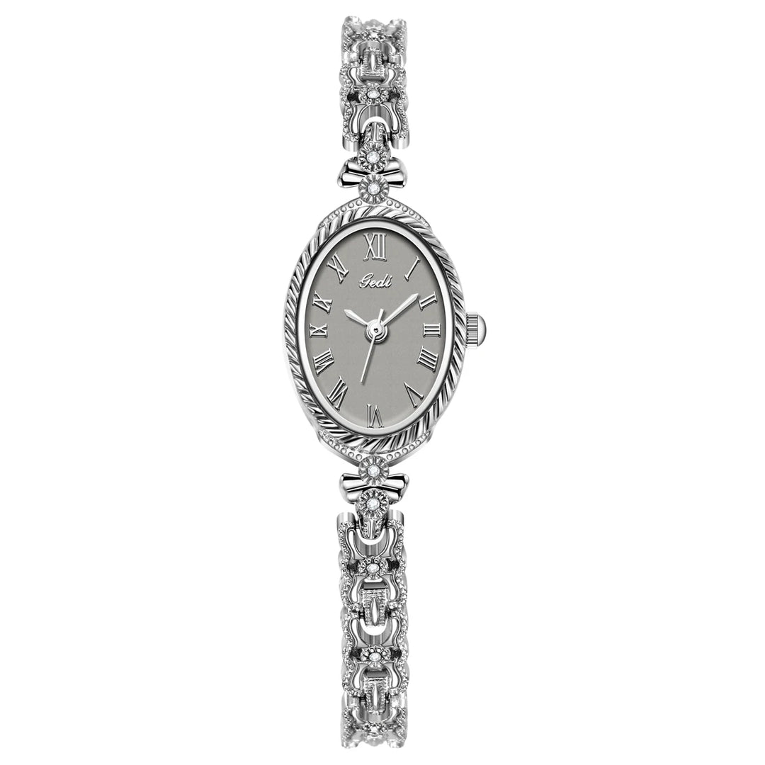 GEDI Women's Watch Luxury Elegant Oval Gold Silver Small Bracelet Clock Roman Numeral Dial Woman Watches Exquisite Wristwatch