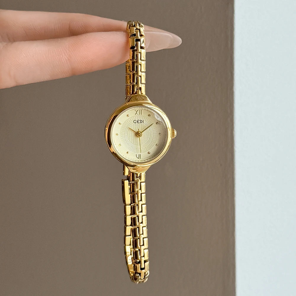 GEDI Ladies Watches Luxury High Quality Quartz Woman Watch Simple Small Dial Delicate Bracelet Fashion Women's Accessories