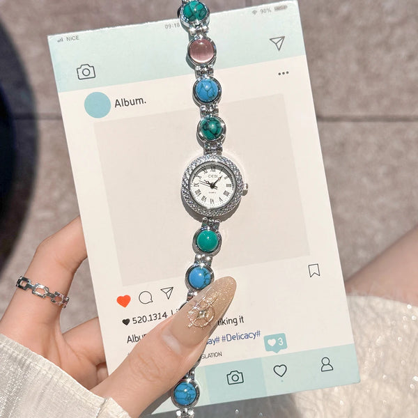 Vintage watches women gedi elegant gold roman numerals pearl bracelet ladies fashion dress watch girlfriend gifts reloj mujer