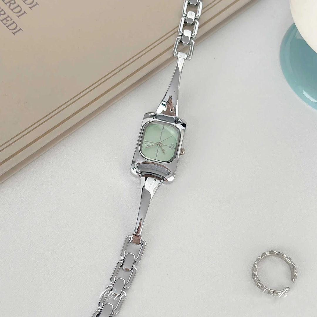 GEDI 2026 New Fashion Watches for Woman Elegant Women's Small Square Quartz Wristwatch Silver Bracelet Ladies Dress Watch