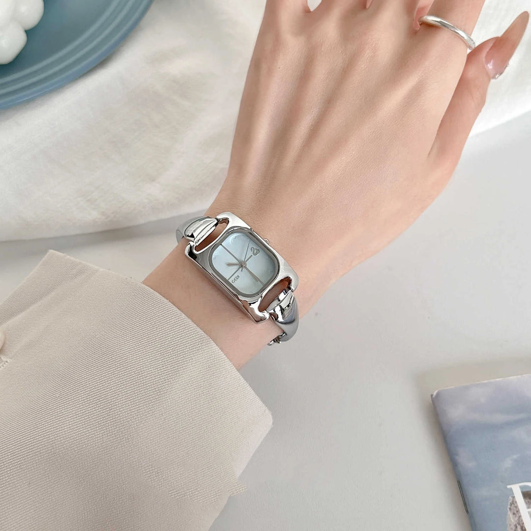 GEDI 2026 New Fashion Watches for Woman Elegant Women's Small Square Quartz Wristwatch Silver Bracelet Ladies Dress Watch