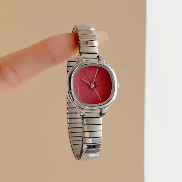 Gedi elegant watches for woman minimalist light blue small dial quartz ladies watch elastic strap silver clock girlfriend gift
