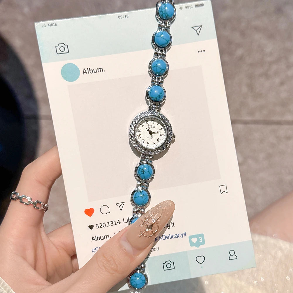 Vintage Watches Women GEDI Elegant Gold Roman Numerals Pearl Bracelet Ladies Fashion Dress Watch Girlfriend Gifts Reloj Mujer