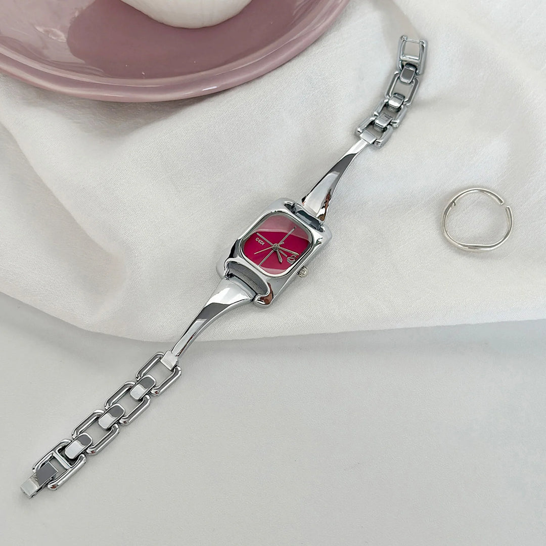 GEDI 2026 New Fashion Watches for Woman Elegant Women's Small Square Quartz Wristwatch Silver Bracelet Ladies Dress Watch