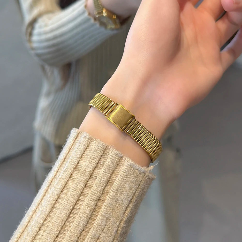 GEDI Vintage Women Watch Leopard Print Square Dial Gold Bracelet Retro Elegant Women's Wristwatch Waterproof Ladies Clock Gift