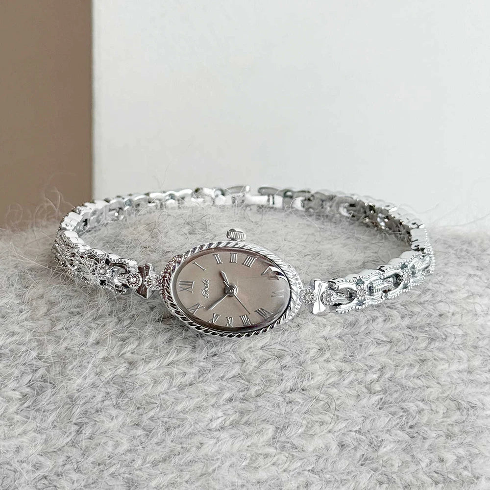 GEDI Gold Watch Elegant 2026 Wristwatches Oval Dial Exquisite Quartz Fashion Watches for Women Retro Luxury Gold Bracelet Clock
