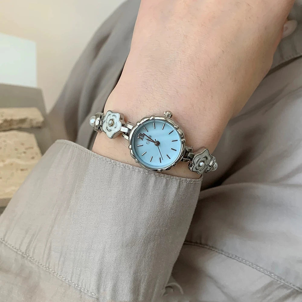 Camellia Flower Watches For Woman GEDI Brands Original Gold Bracelet Elegant Dress Quartz Women's Watches Valentine's Day Gift
